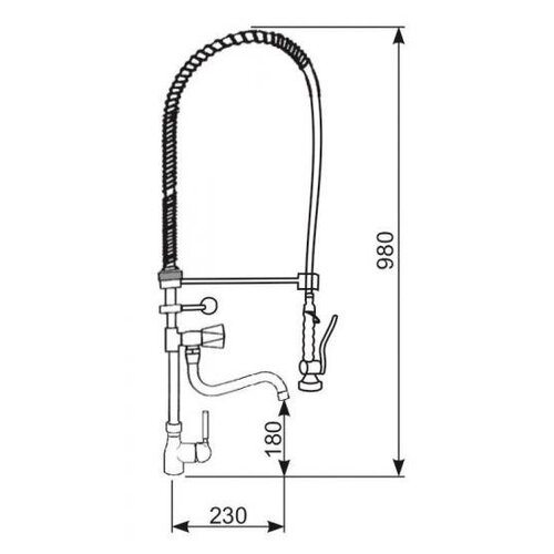 XXLselect Spültischbatterie mit Schwenkauslauf Einhebelmischer | 230x (H) 980mm XXLselect Spültischbatterie mit Schwenkauslauf Einhebelmischer | 230x (H) 980mm
