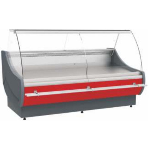XXLselect Kühltheke mit der Erzeugung | 2000x1150x (H) 1260mm | gebogenes Glas | 620W