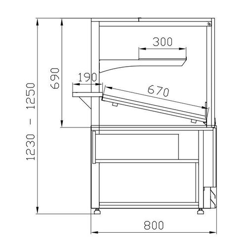 XXLselect Witryna cukiernicza neutralna | 970x800x(H)1250mm | szyba prosta XXLselect Witryna cukiernicza neutralna | 970x800x(H)1250mm | szyba prosta