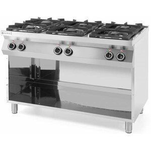 Hendi Kuchnia gazowa 6-palnikowa Kitchen Line na podstawie otwartej | 1200x700x(H)900 mm | 28,5 kW Hendi Kuchnia gazowa 6-palnikowa Kitchen Line na podstawie otwartej | 1200x700x(H)900 mm | 28,5 kW