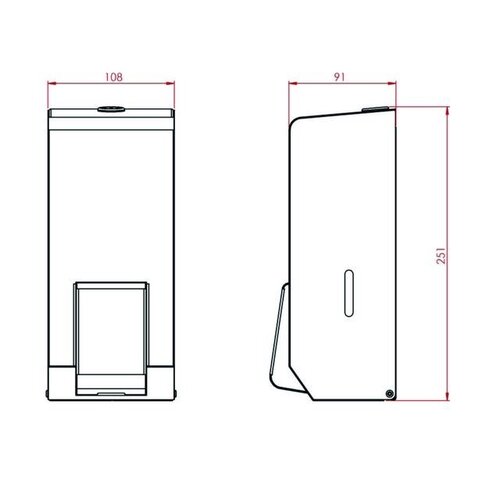 impeco Dozownik na mydło w płynie | stalowy | 900ml | 108x91x(H)251mm impeco Dozownik na mydło w płynie | stalowy | 900ml | 108x91x(H)251mm