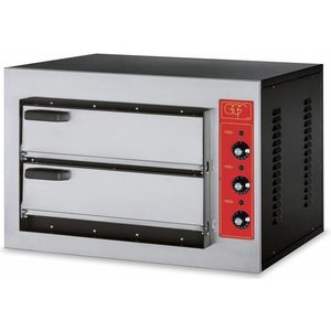 GGF Piec do pizzy 2-komorowy 6000W | 2x Ø 50cm | 400V GGF Piec do pizzy 2-komorowy 6000W | 2x Ø 50cm | 400V