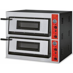 GGF 2-chamber pizza oven | 12 x pizza 30 cm | stainless steel | 400V GGF 2-chamber pizza oven | 12 x pizza 30 cm | stainless steel | 400V