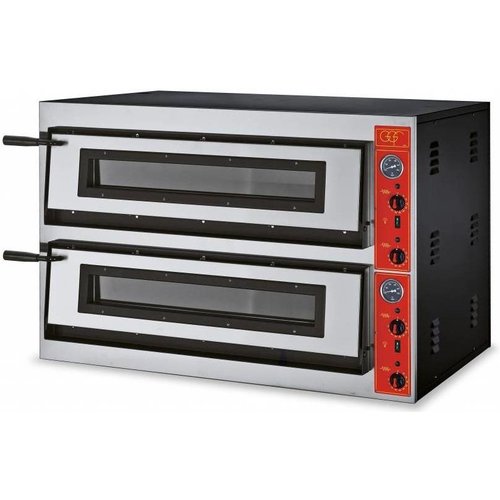 GGF 2-chamber pizza oven | 12 x pizza 30 cm | stainless steel | 400V GGF 2-chamber pizza oven | 12 x pizza 30 cm | stainless steel | 400V