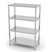 Self assembly stainless steel storage rack with 4 solid shelves Self assembly stainless steel storage rack with 4 solid shelves