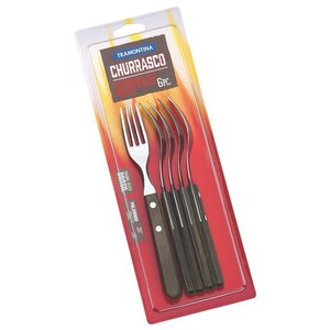 Hendi Zestaw widelców do steków "GAUCHO", blister, 6szt., linia Churrasco, ciemny brąz
