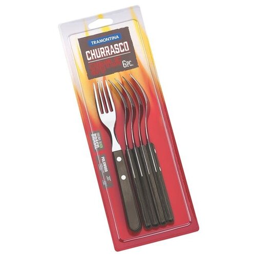 Hendi Zestaw widelców do steków "GAUCHO", blister, 6szt., linia Churrasco, ciemny brąz