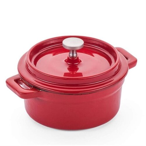 Hendi Garnek żeliwny emaliowany 0,2L, 130x100x(h)48mm, czerwony Hendi Garnek żeliwny emaliowany 0,2L, 130x100x(h)48mm, czerwony