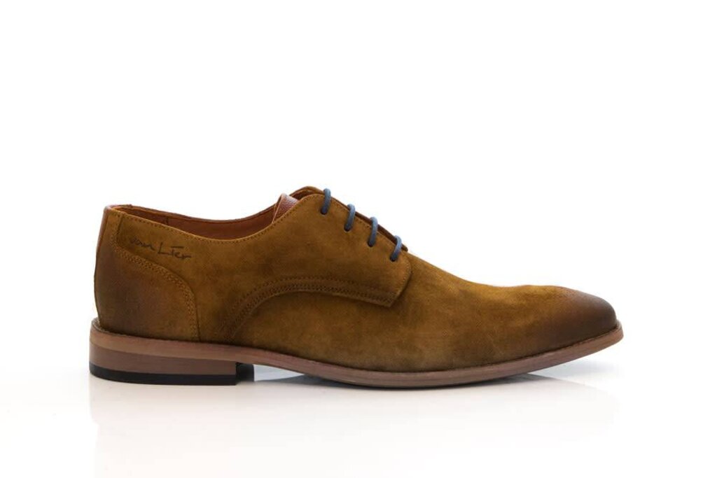 Van Lier Veterschoen Cognac Suede