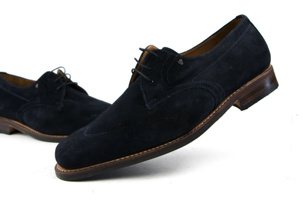 Van Bommel Van Bommel Lage Veterschoen Blauw Suede