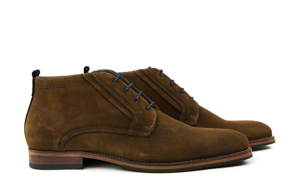 Floris van Bommel hoge veterschoenen 20160/01 sand suede H - Zweerts  Schoenen