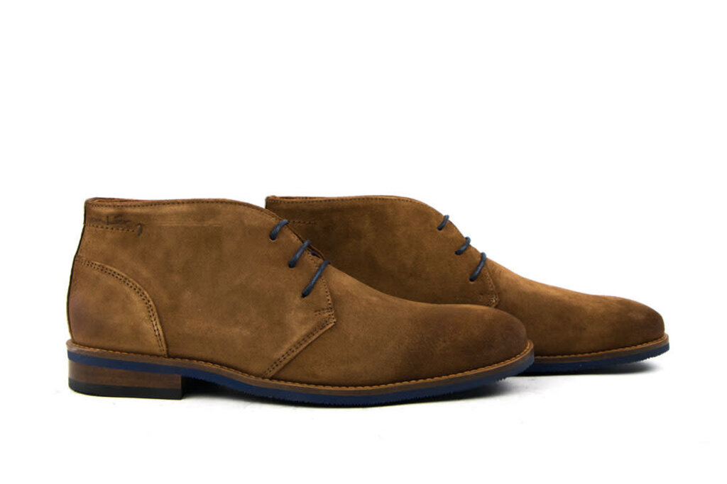 Van Lier Van Lier Hoge Veterschoen Cognac Suede