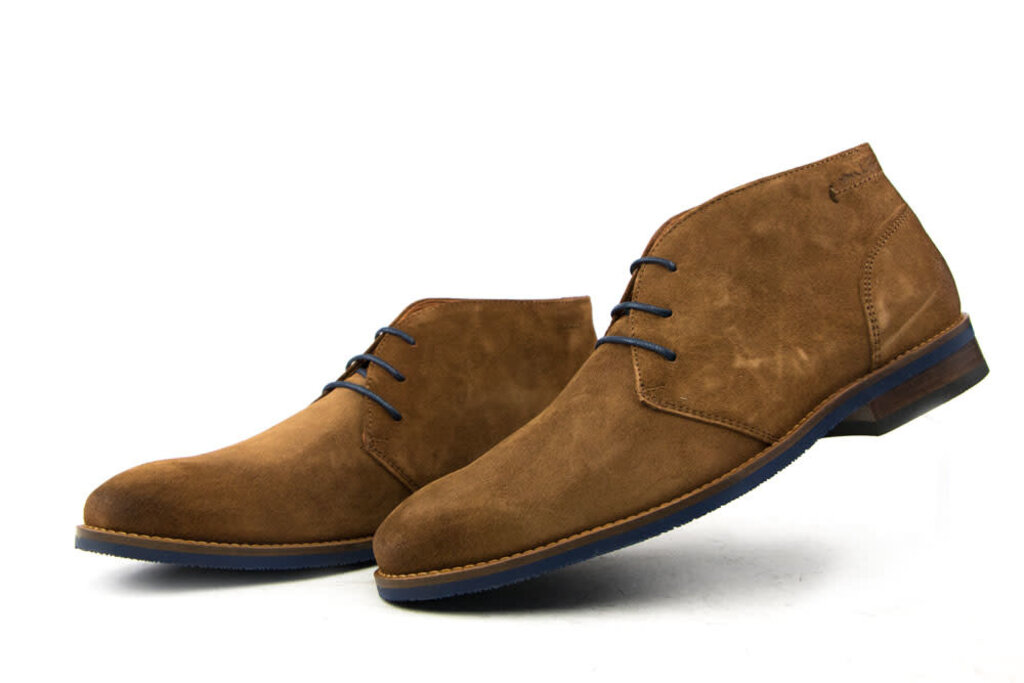 Van Lier Van Lier Hoge Veterschoen Cognac Suede