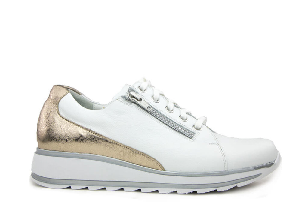 Durea Durea Sneakers Wit Kalf Champagne Shake H-leest