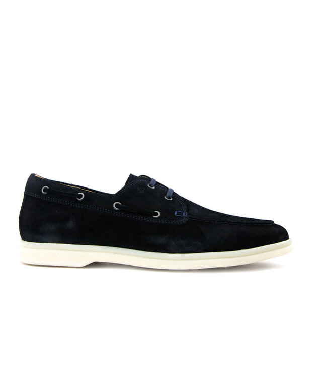 Van Bommel Boat Shoe Dark Blue Suede