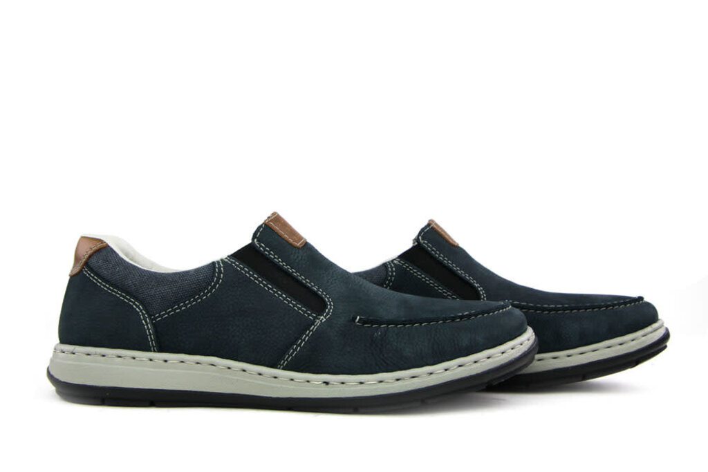 Rieker Rieker Instappers Patros Donkerblauw Nubuck