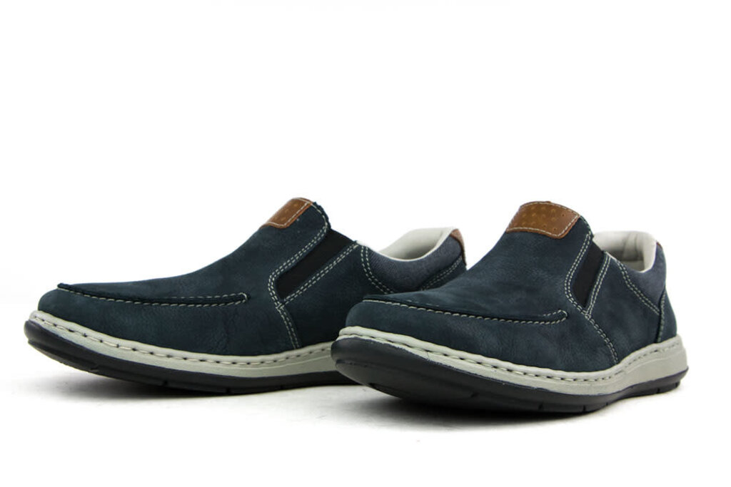 Rieker Rieker Instappers Patros Donkerblauw Nubuck