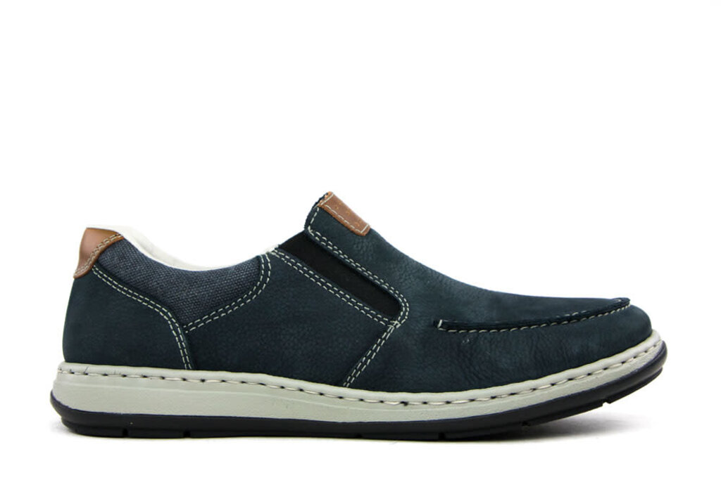 Rieker Rieker Instappers Patros Donkerblauw Nubuck