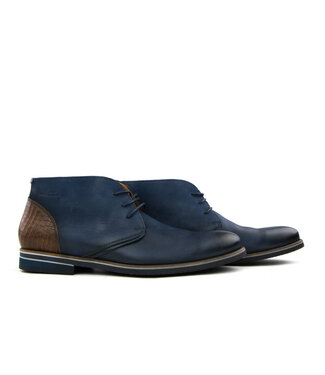 Van Lier Van Lier Hoge Veterschoen Donkerblauw Nubuck