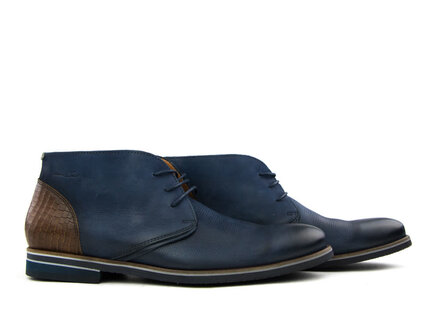 Van Lier Van Lier Hoge Veterschoen Donkerblauw Nubuck Van Lier Van Lier Hoge Veterschoen Donkerblauw Nubuck