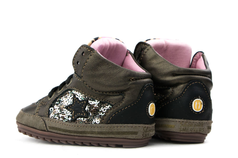 Shoesme Babyproof Hoge Veterschoen Bruin Metallic - Gratis Verzending -  Steenbergen Schoenen