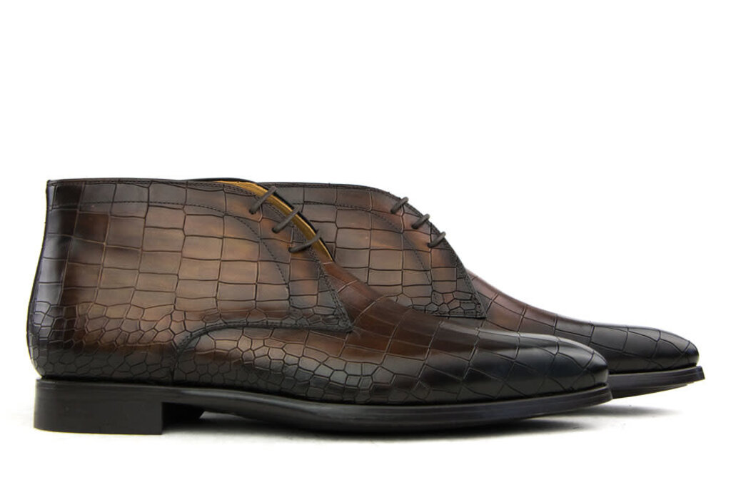 Magnanni Magnanni Lace-Up Manchester Brown Alligator