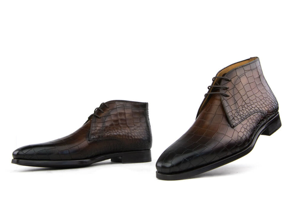 Magnanni Magnanni Hoge Veterschoen Manchester Bruin Alligator