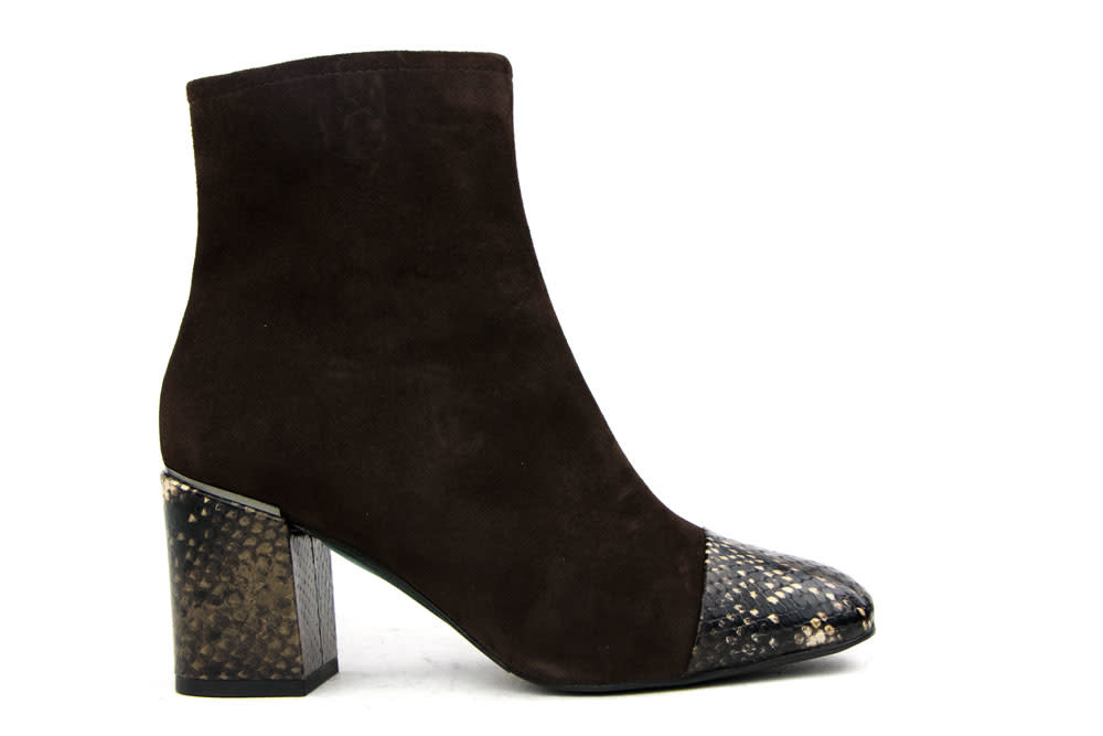 Perlato Enkellaarsjes Bruin Suede Python - HOGE KORTING - Steenbergen  Schoenen