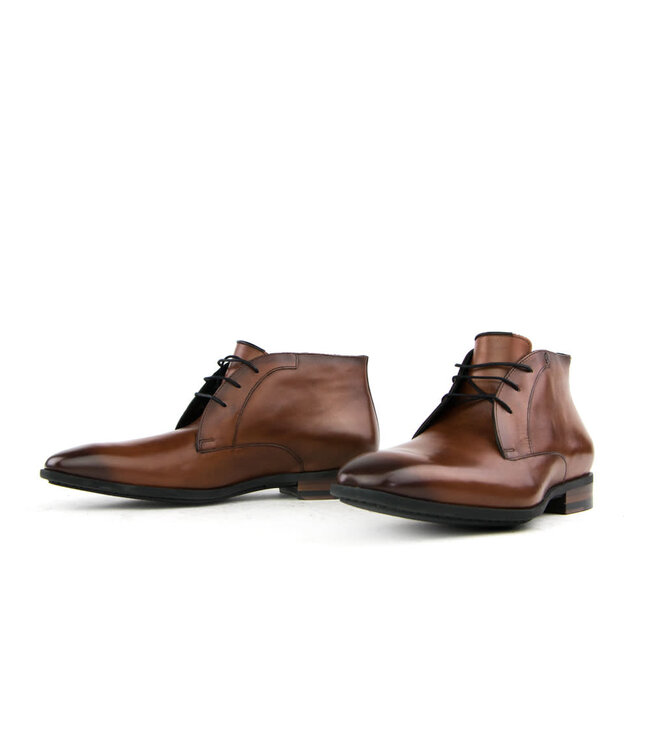 Van Bommel Hoge Veterschoen Cognac