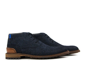 Floris van Bommel Lace Boots Blue Print Suede I worldwide shipment Steenbergen Schoenen