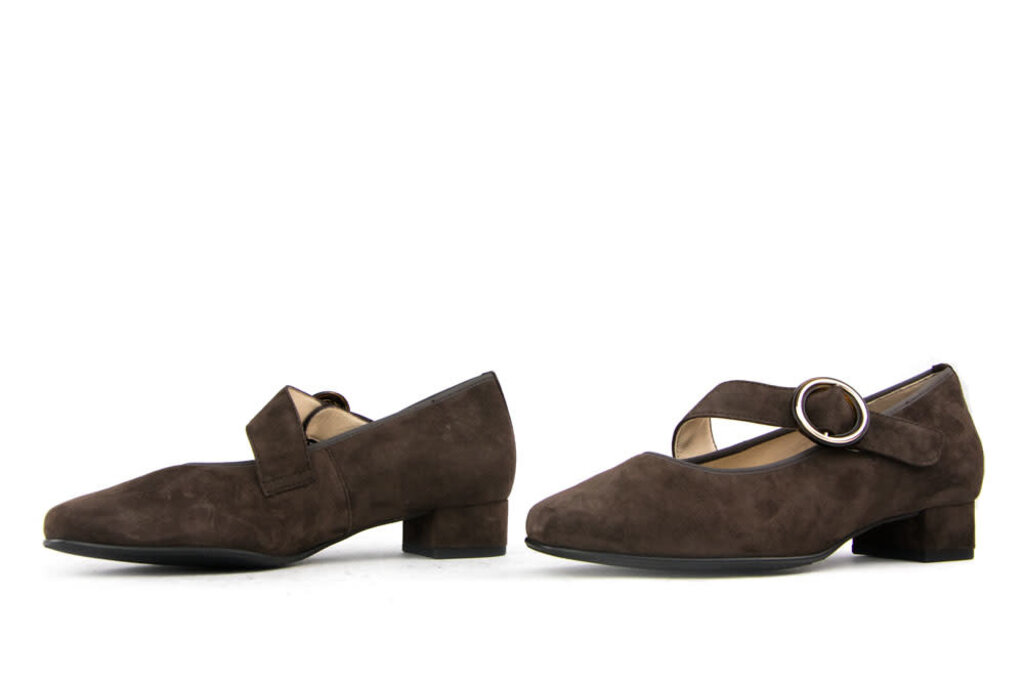 Hassia Hassia Strap Shoes Darkbrown Suede