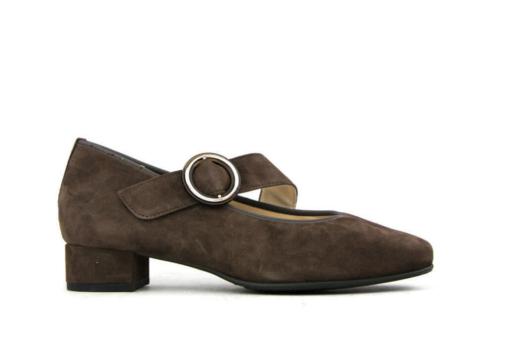 Hassia Hassia Strap Shoes Darkbrown Suede