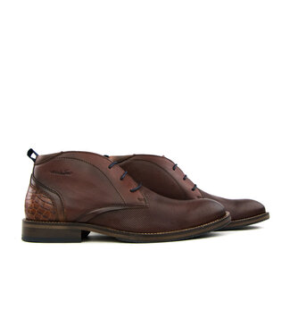Van Lier Van Lier Hoge Veterschoen Cognac Leer