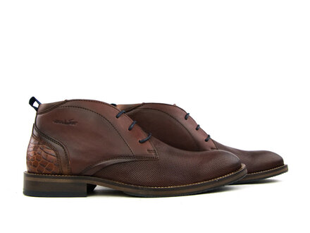 Van Lier Van Lier Hoge Veterschoen Cognac Leer Van Lier Van Lier Hoge Veterschoen Cognac Leer