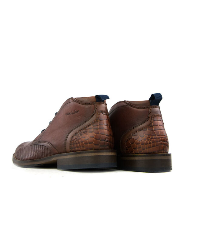 Van Lier Hohe Schnürschuh Cognac Leer