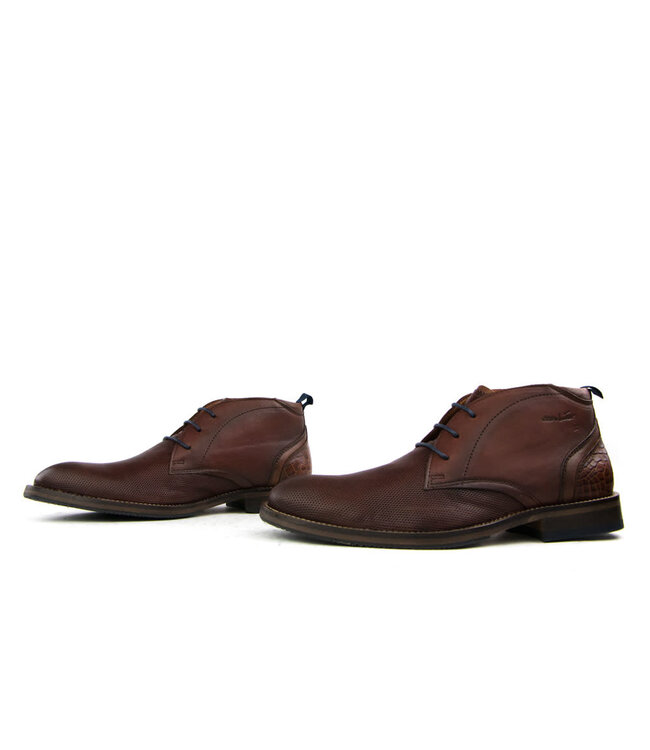 Van Lier Hohe Schnürschuh Cognac Leer