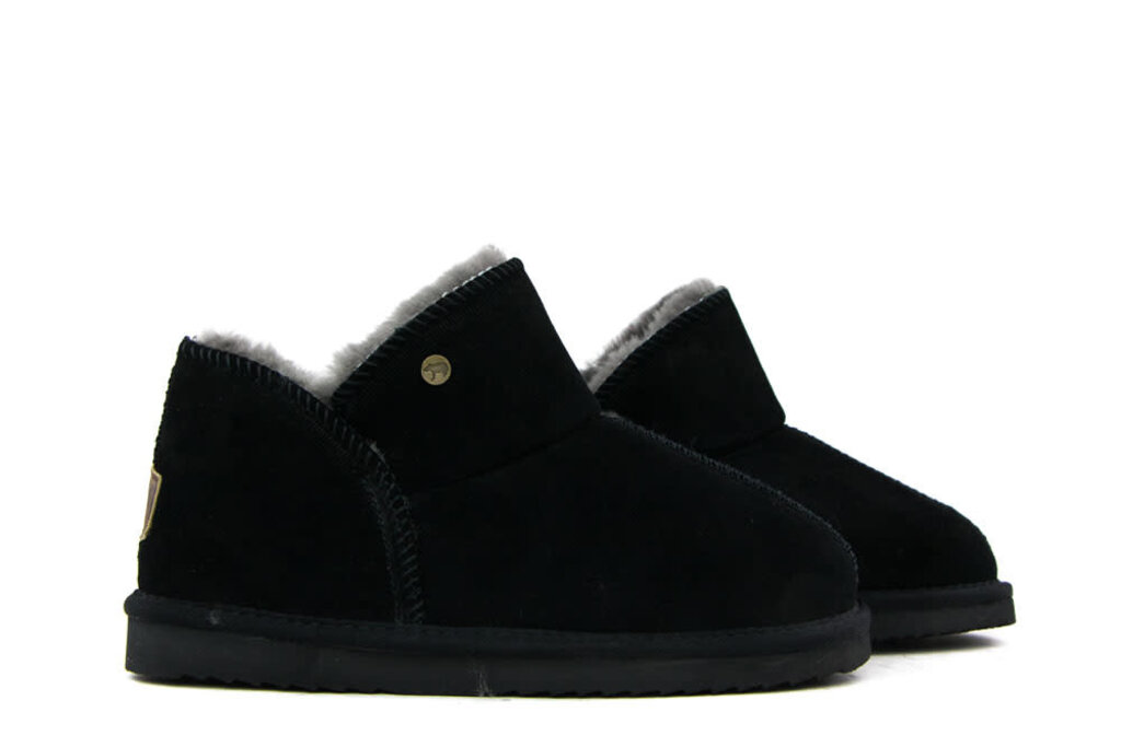 Warmbat Warmbat Pantoffels Willow Zwart Suede