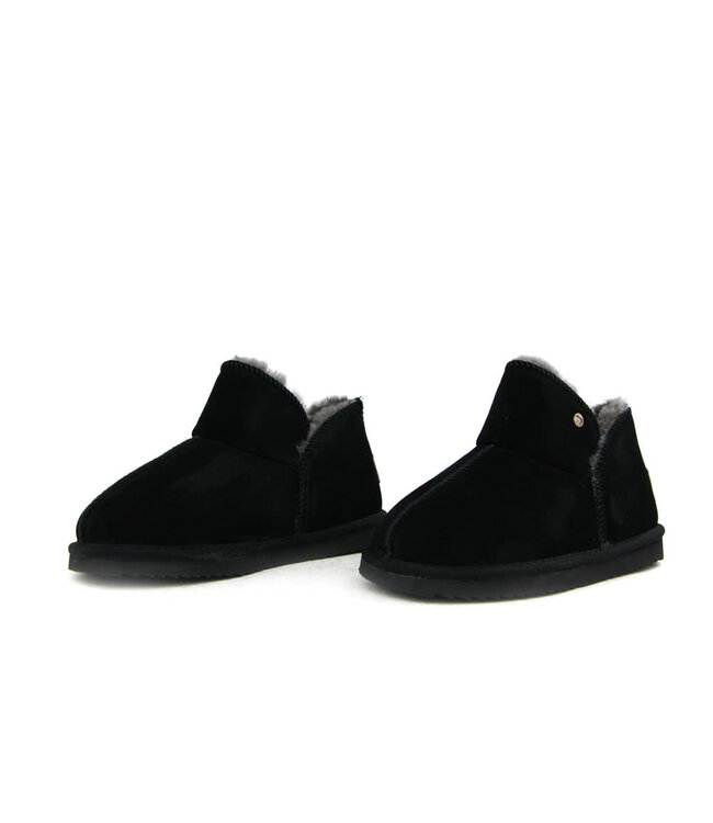 Warmbat Hausschuhe Willow Schwarz Suede