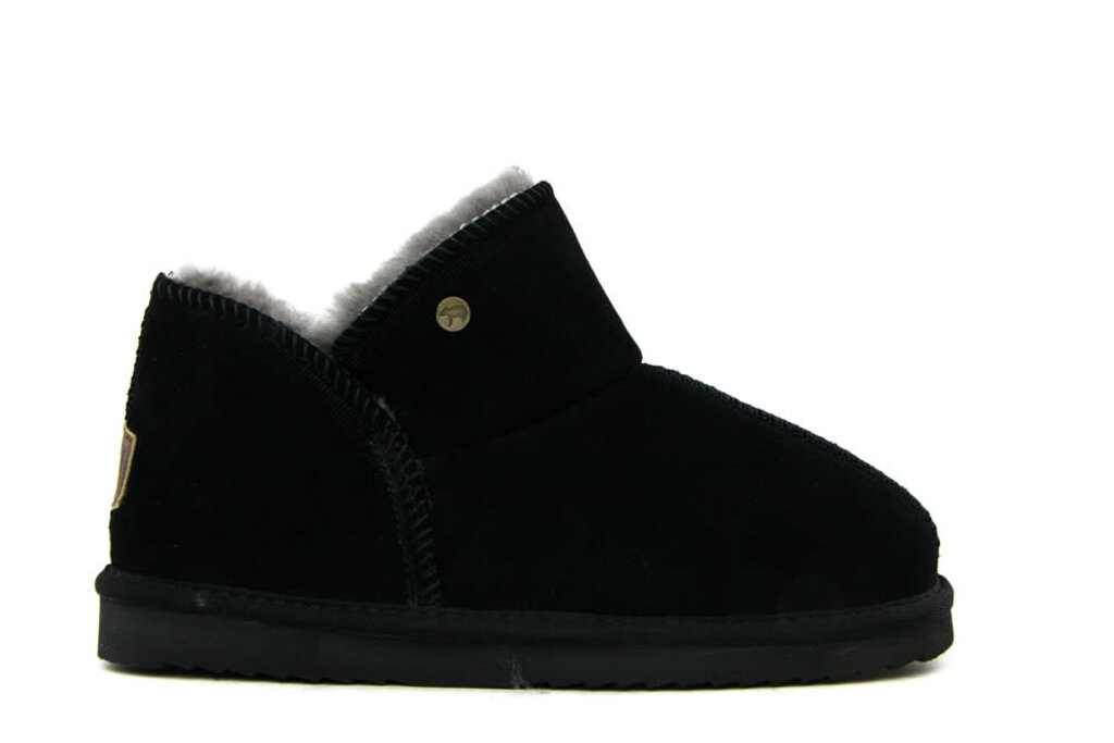 Warmbat Warmbat Pantoffels Willow Zwart Suede