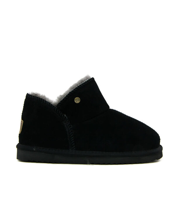 Warmbat Hausschuhe Willow Schwarz Suede