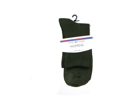 Tommy Hilfiger Tommy Hilfiger Women Short Sock Small Rib Olive Tommy Hilfiger Tommy Hilfiger Women Short Sock Small Rib Olive
