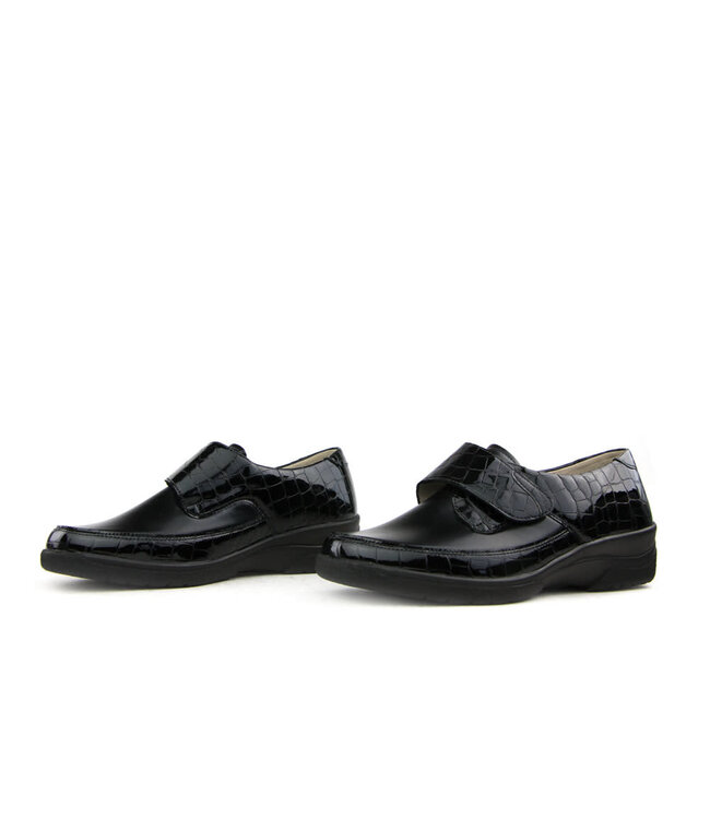 Solidus Klettschuhe Schuhe Schwarz Croco Lak