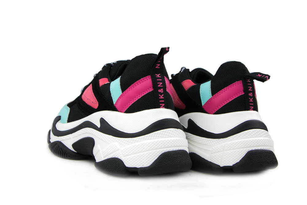 Nik \u0026 Nik Girls Ayla sneaker 9000 Zwart - Sneakers - Schoenen - Meisjes -  Irma Mode