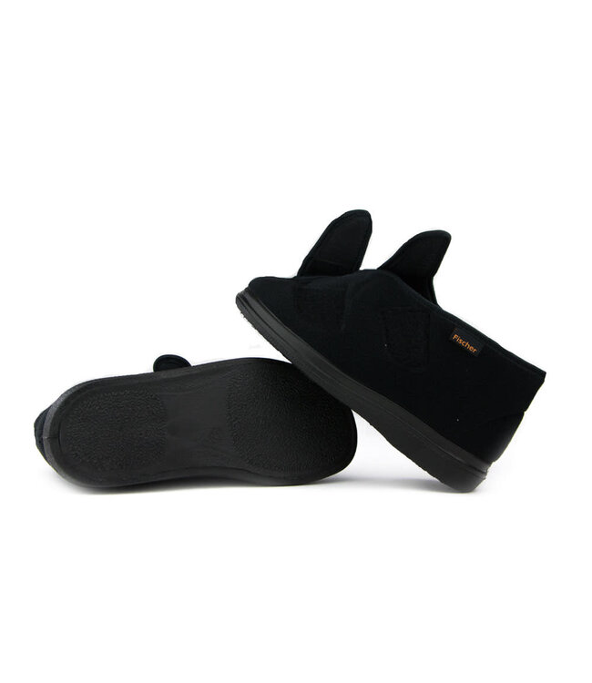 Fischer Hausschuhe Klettschuhe Zwart