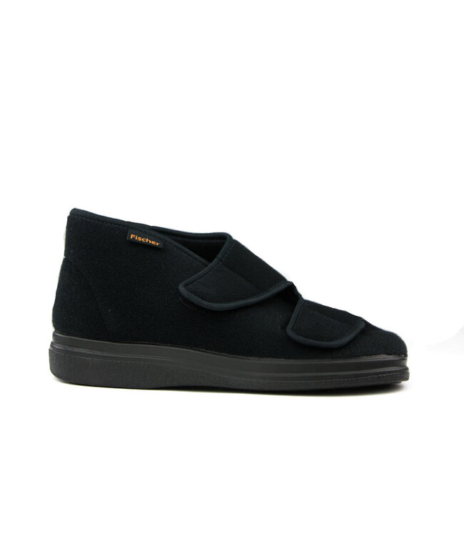 Fischer Pantoffels Klittenband Zwart