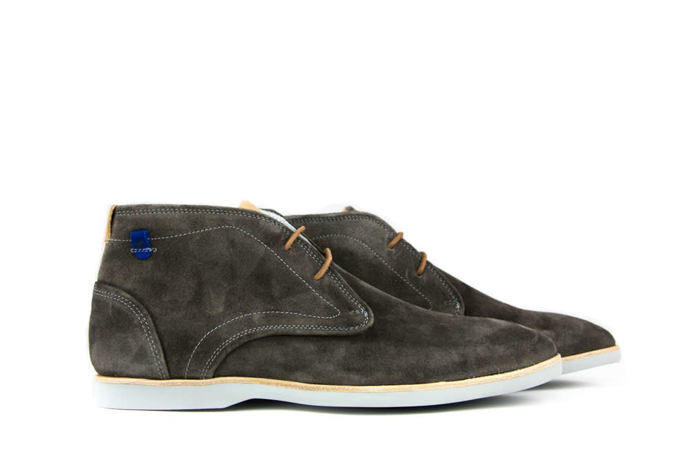 Floris van Bommel Hoge Veter Dark Grey Suede - Steenbergen Schoenen