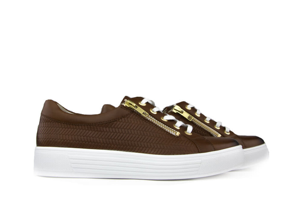 Solidus Sneaker Kaja Cognac Vlecht