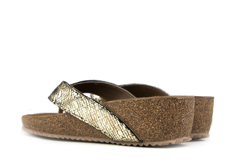 Lazamani Slipper Gold Sleehak - Steenbergen Schoenen