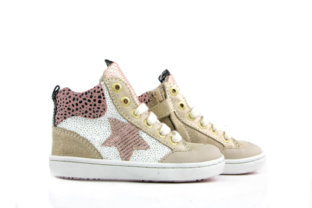 Shoesme Urban Hoge Veter Gold Beige Pink - Steenbergen Schoenen