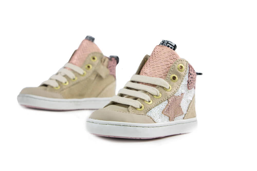 Shoesme Urban Hoge Veter Gold Beige Pink - Steenbergen Schoenen